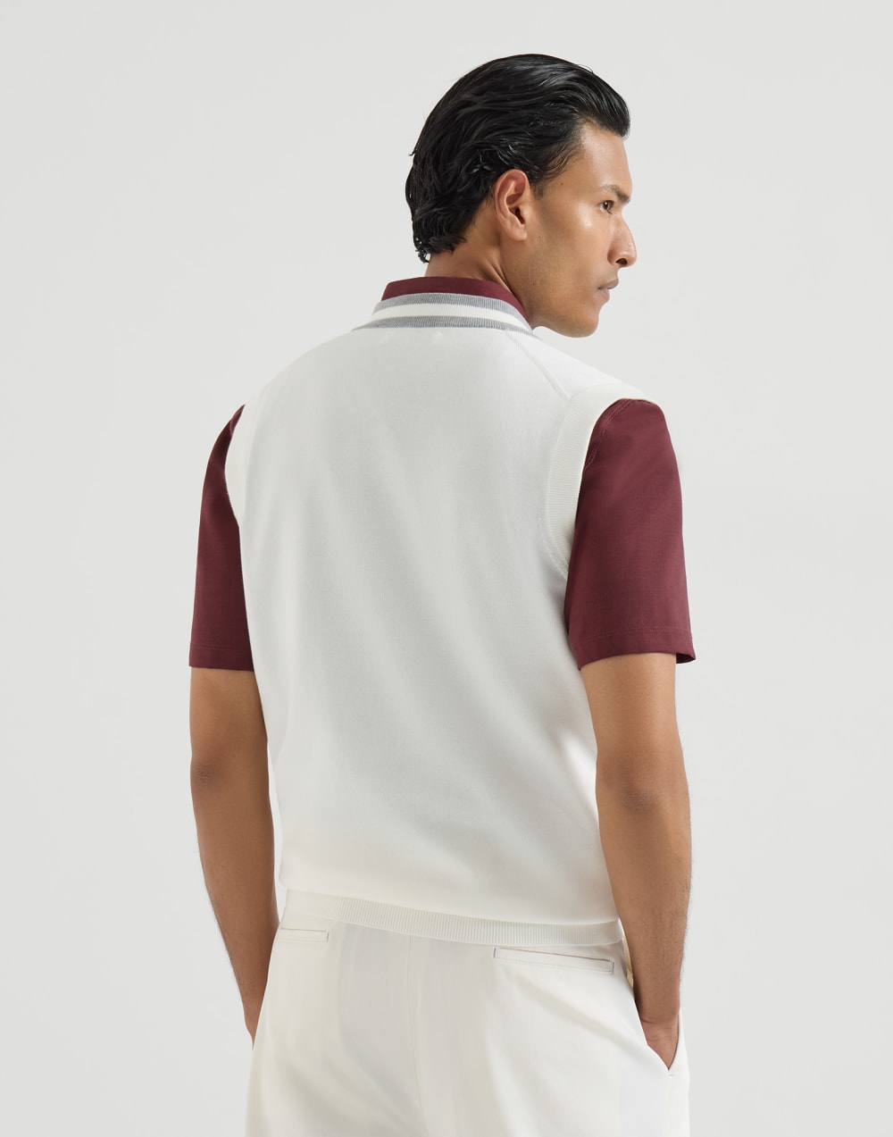 コットンニット ジレ パナマ メンズ - Brunello Cucinelli