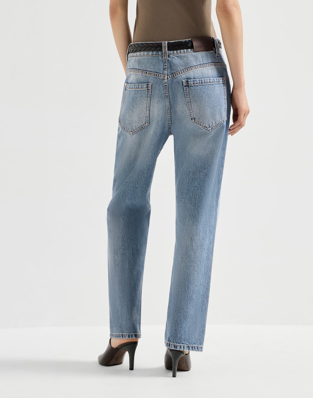 Retro five-pocket trousers Light Denim Woman - Brunello Cucinelli