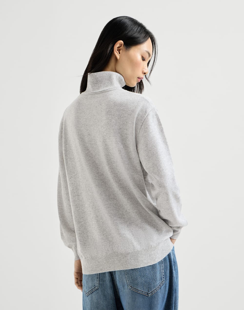 Cashmere sweater with monili Pebble Woman - Brunello Cucinelli