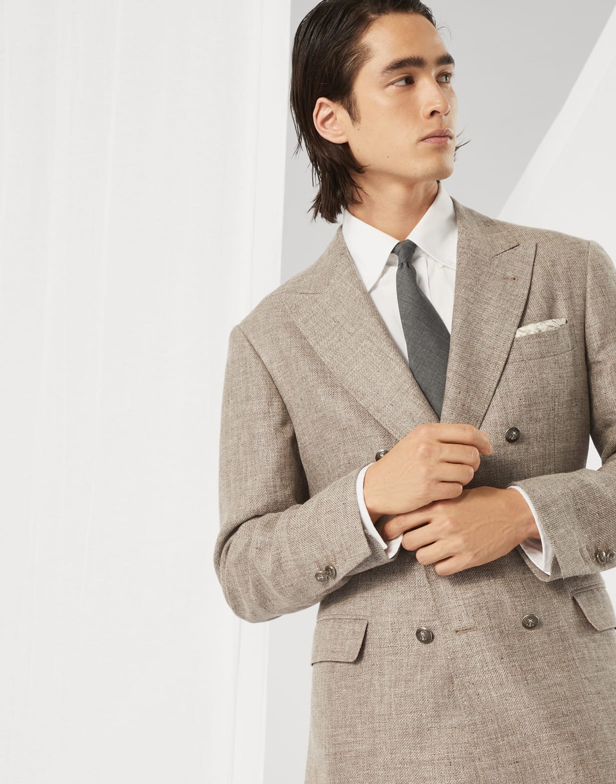 Veste déstructurée en sergé Écorce Homme - Brunello Cucinelli