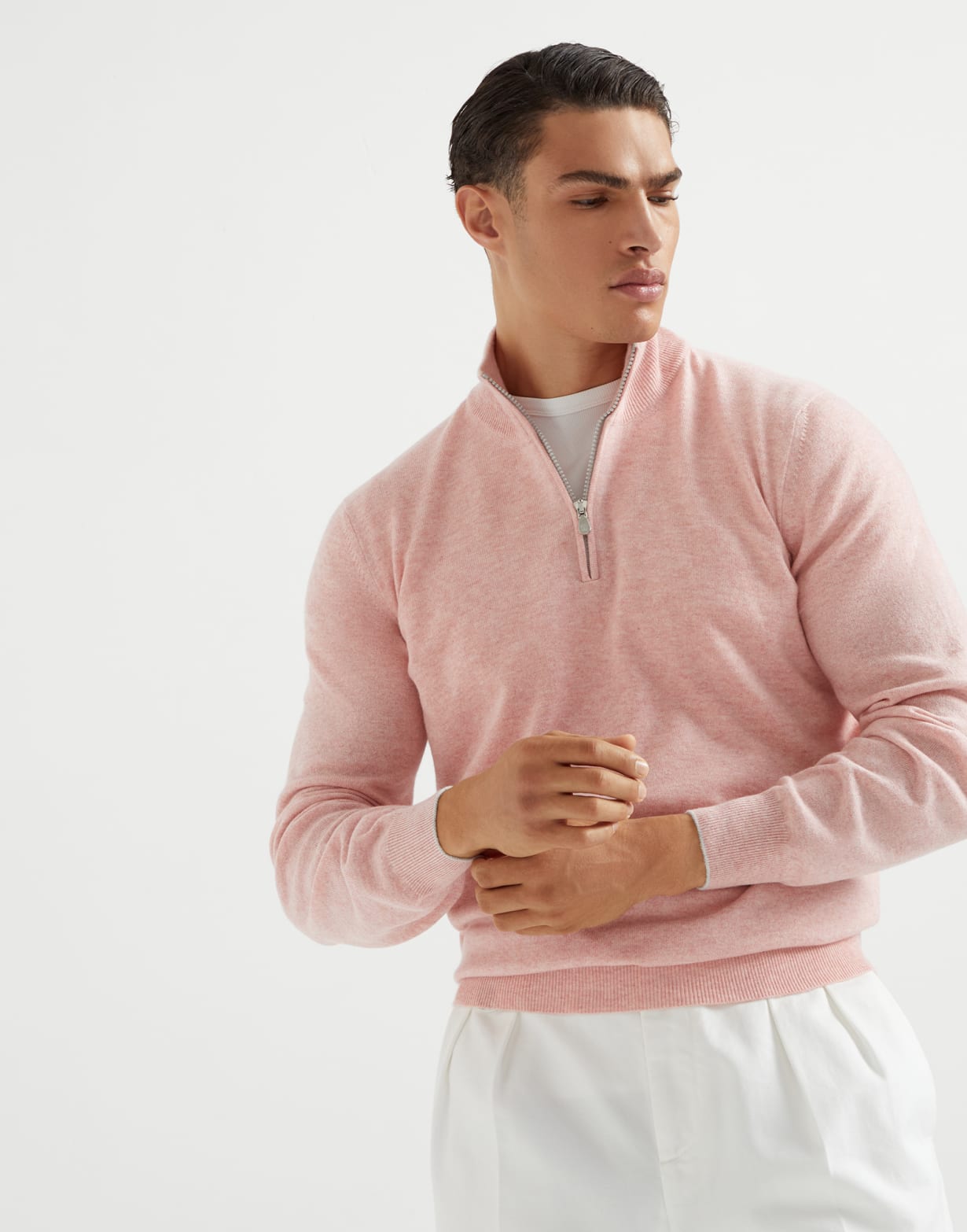 Cashmere sweater Salmon Man - Brunello Cucinelli