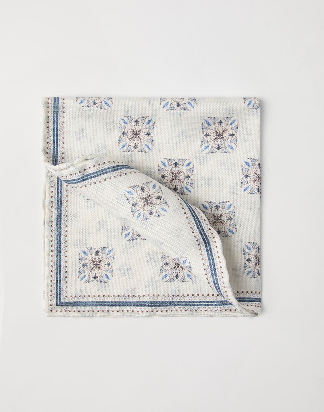 Linen and silk pocket square Butter Man - Brunello Cucinelli