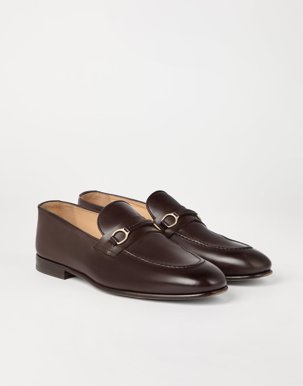 小牛皮乐福鞋 棕色 男款 - Brunello Cucinelli