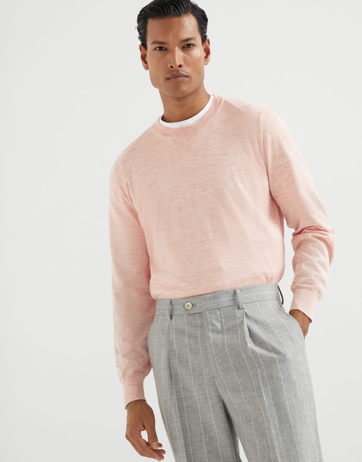 Pull léger Saumon Homme - Brunello Cucinelli