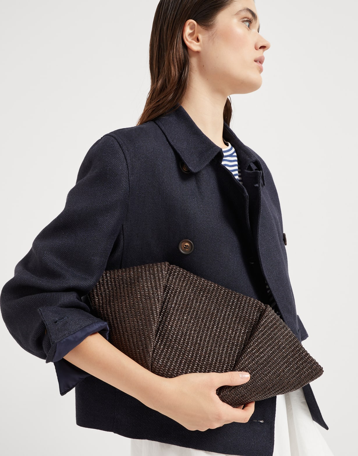 Raffia Marina Pouch bag Brown Woman - Brunello Cucinelli