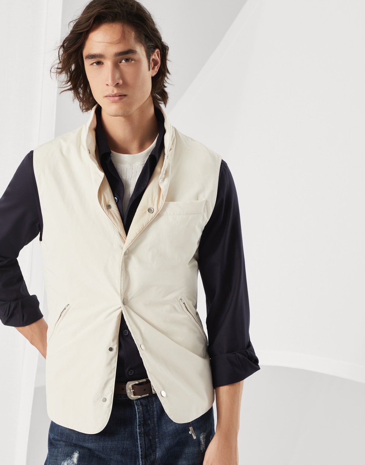 Water-resistant vest Off-White Man - Brunello Cucinelli