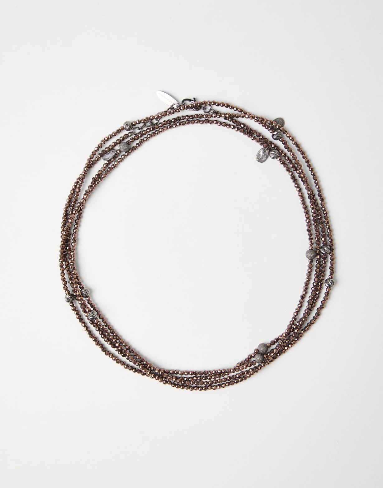 Hematite and Sterling Silver bracelet Brown Woman - Brunello Cucinelli