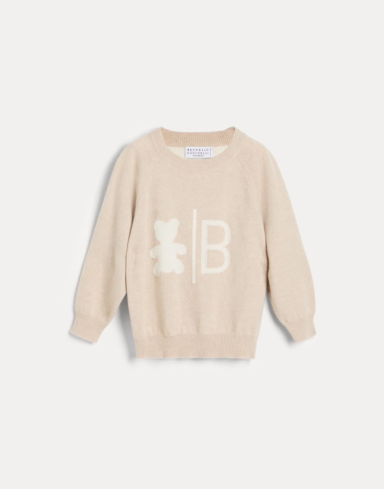 伯尼小熊羊绒针织衫 燕麦色 幼童 - Brunello Cucinelli
