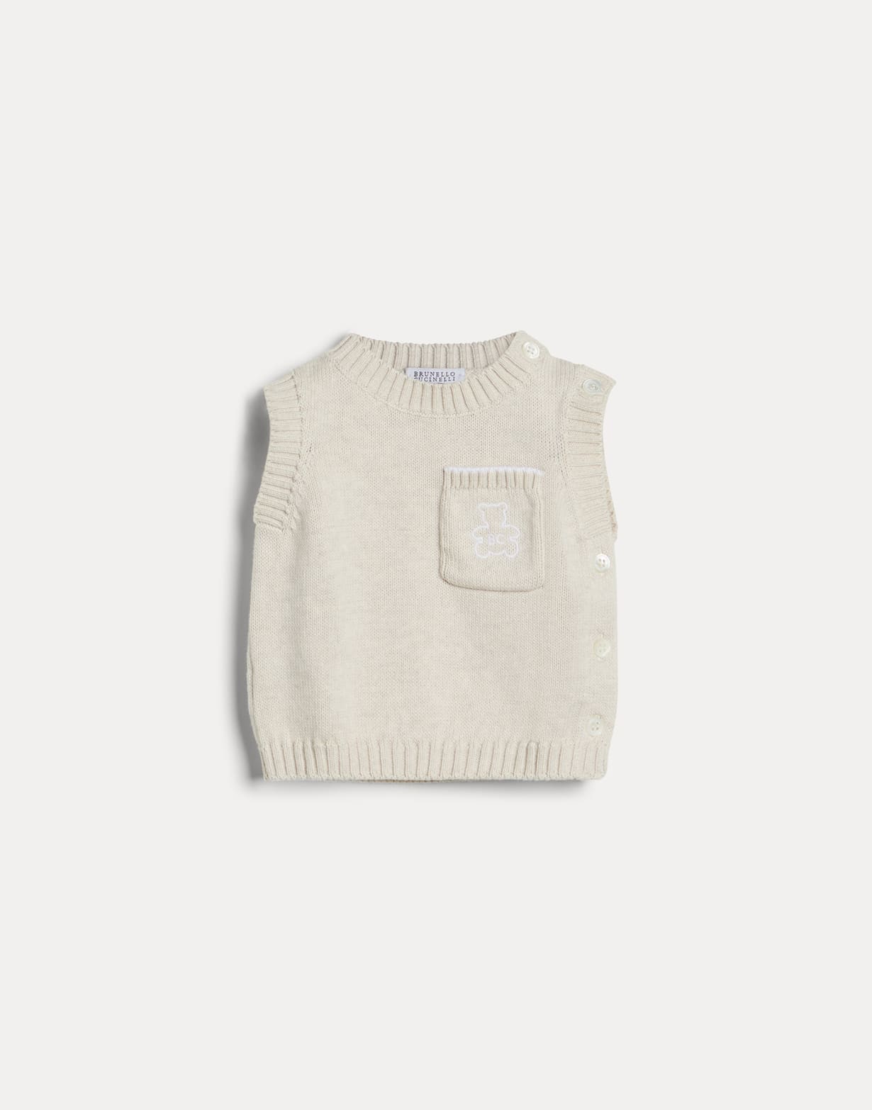 伯尼小熊幼童背心 燕麦色 幼童 - Brunello Cucinelli