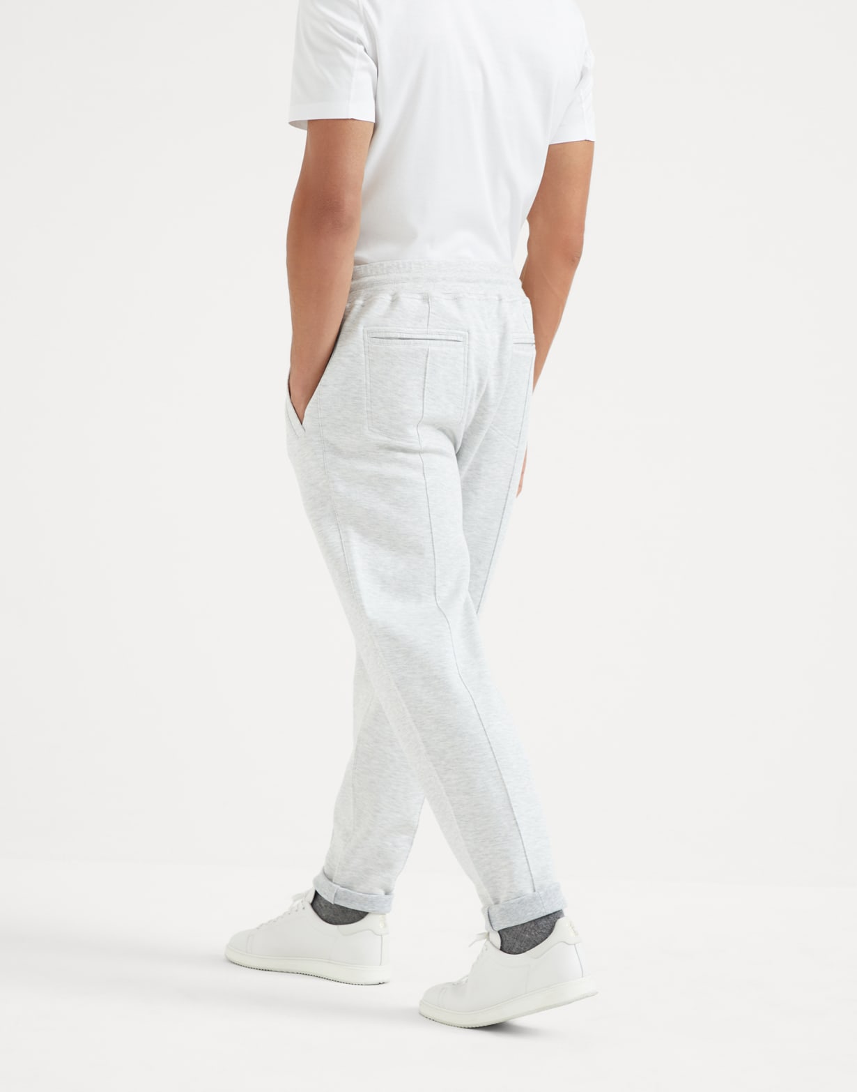 Trousers with crête Pearl Grey Man - Brunello Cucinelli