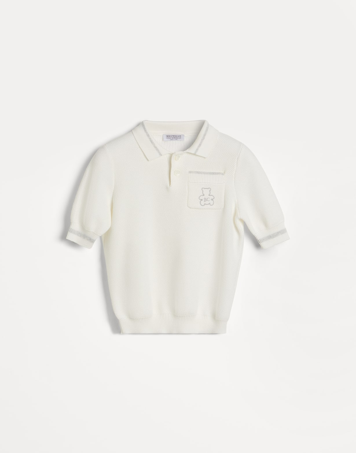 伯尼小熊针织马球衫 巴拿马色 幼童 - Brunello Cucinelli
