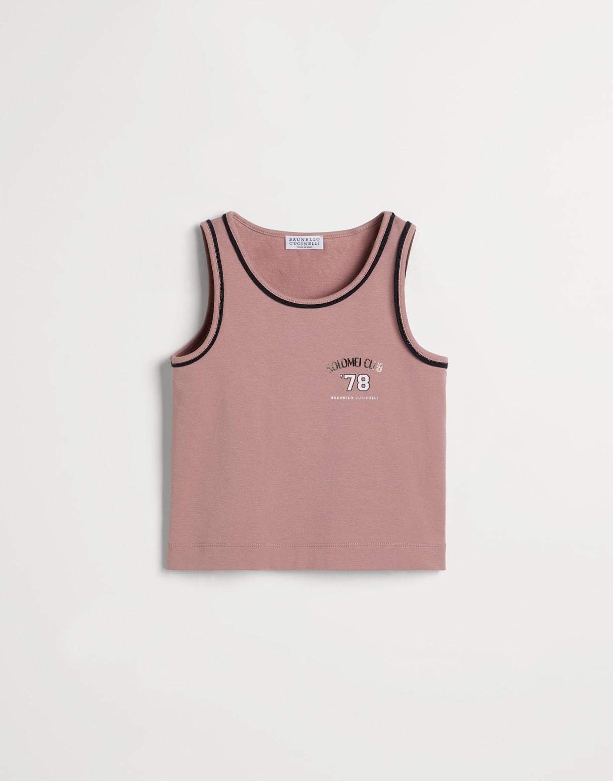 Lightweight French terry top Pink Girls - Brunello Cucinelli