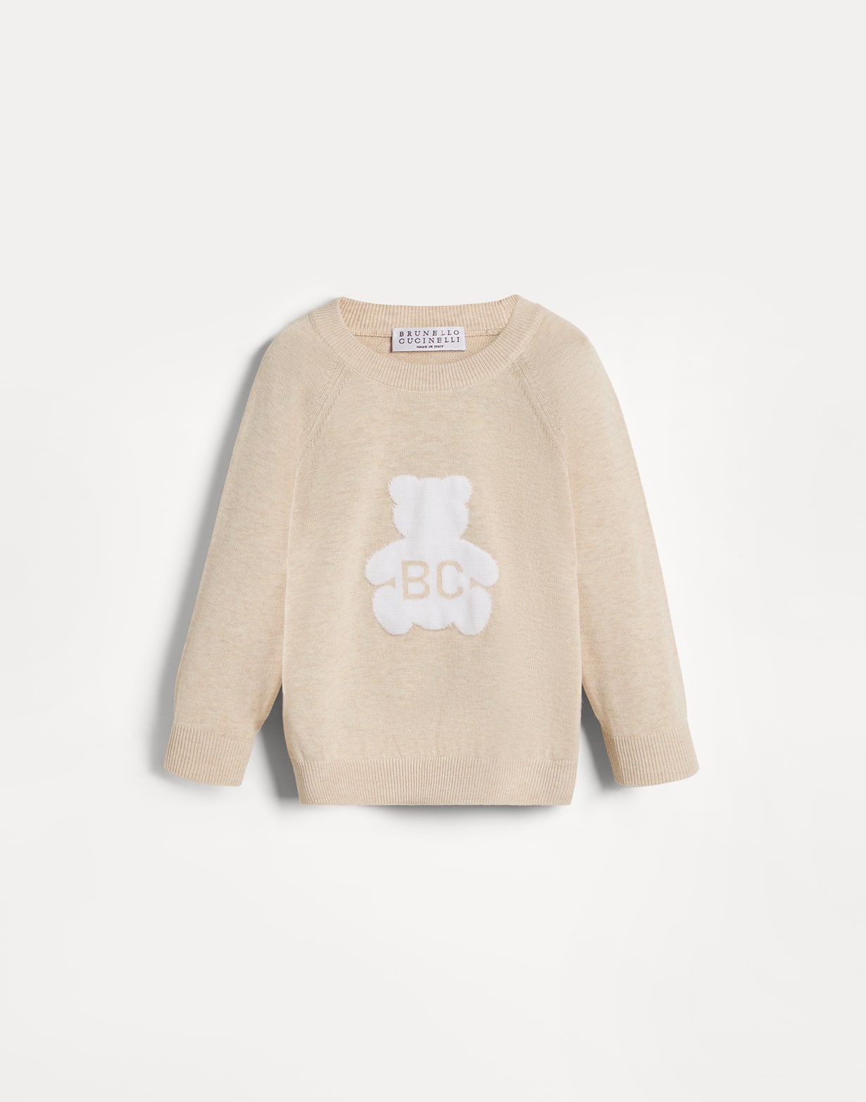 伯尼小熊提花针织衫 米黄 幼童 - Brunello Cucinelli