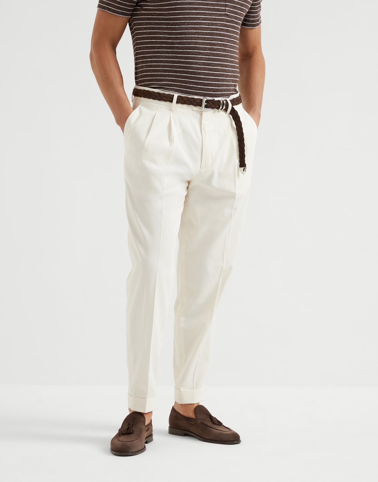Double pleated trousers Off-White Man - Brunello Cucinelli