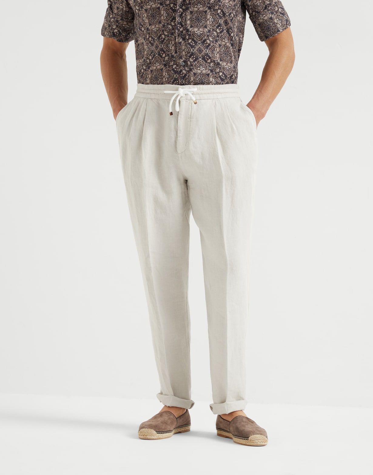 Pantalon coupe Leisure à coulisse Yuta Homme - Brunello Cucinelli