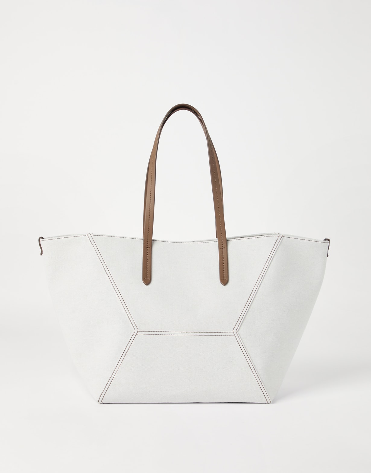 Gabardine BC Duo bag Chalk Woman - Brunello Cucinelli