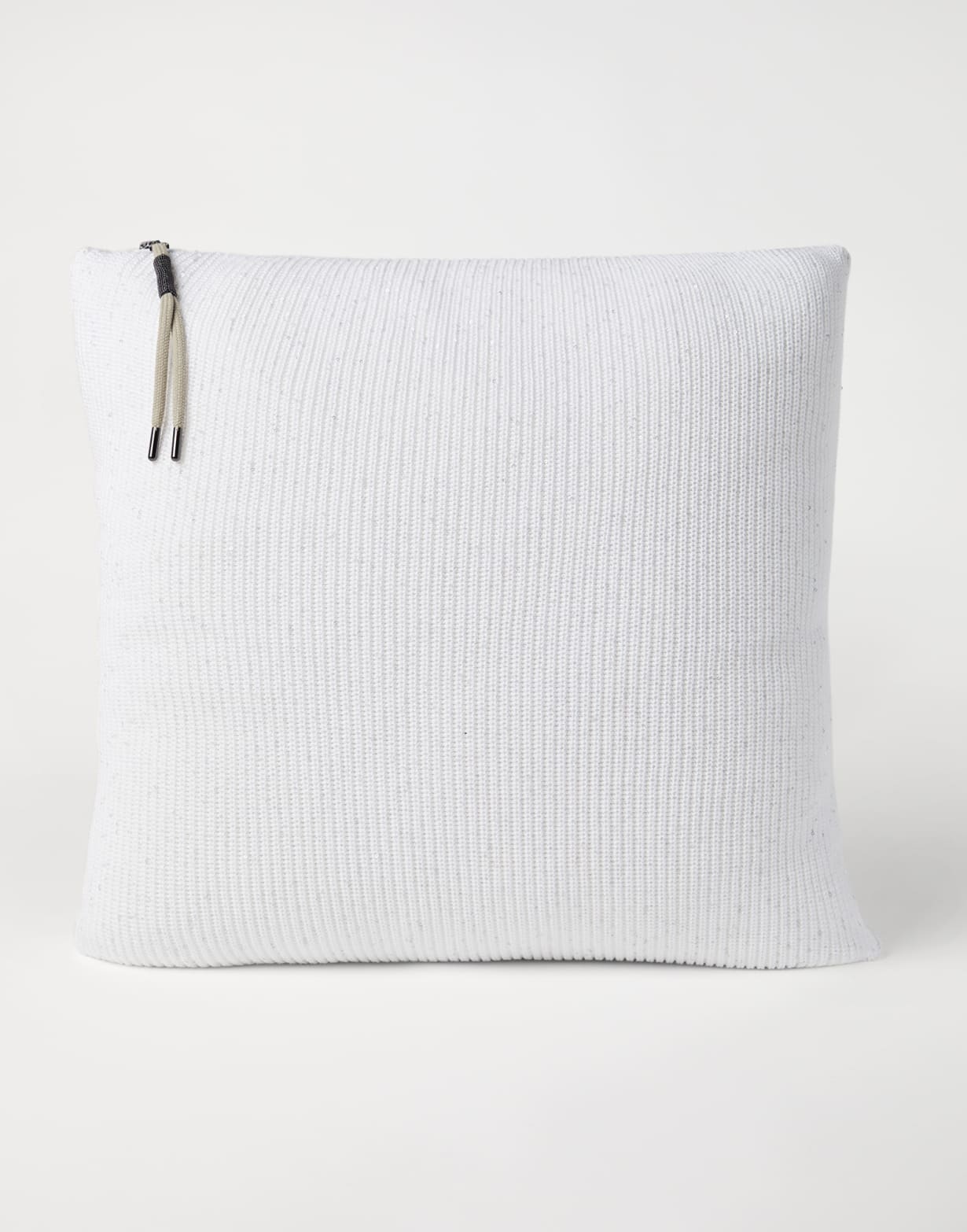 Cotton knit cushion White Lifestyle - Brunello Cucinelli