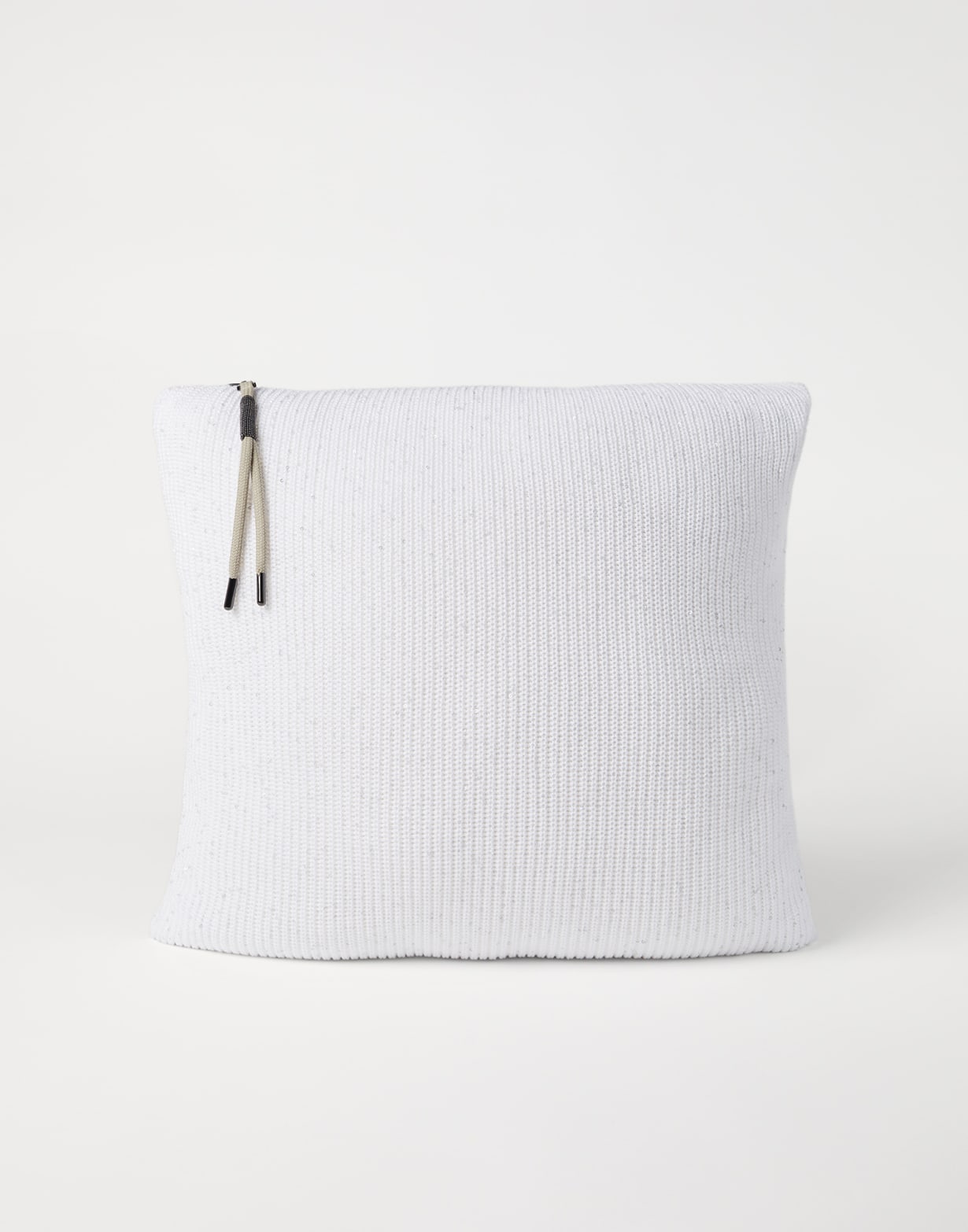 Cotton knit cushion White Lifestyle - Brunello Cucinelli