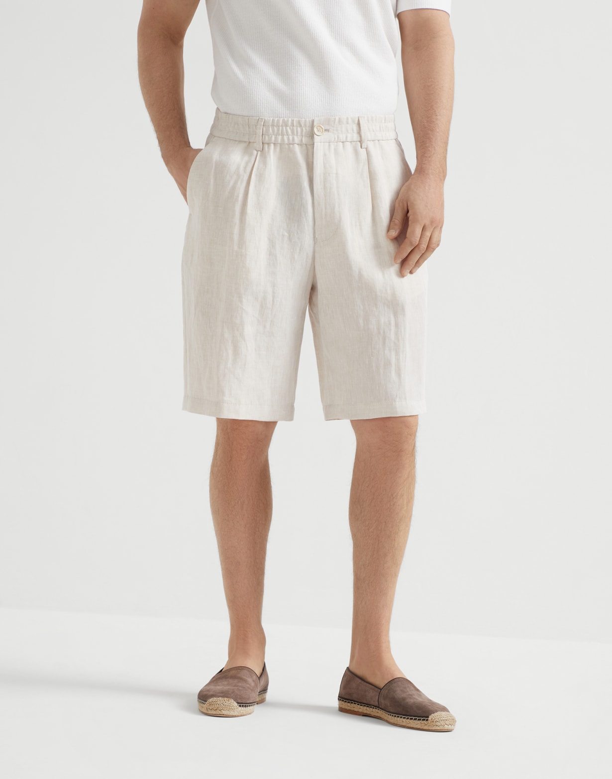 Linen Bermuda shorts Sand Man - Brunello Cucinelli