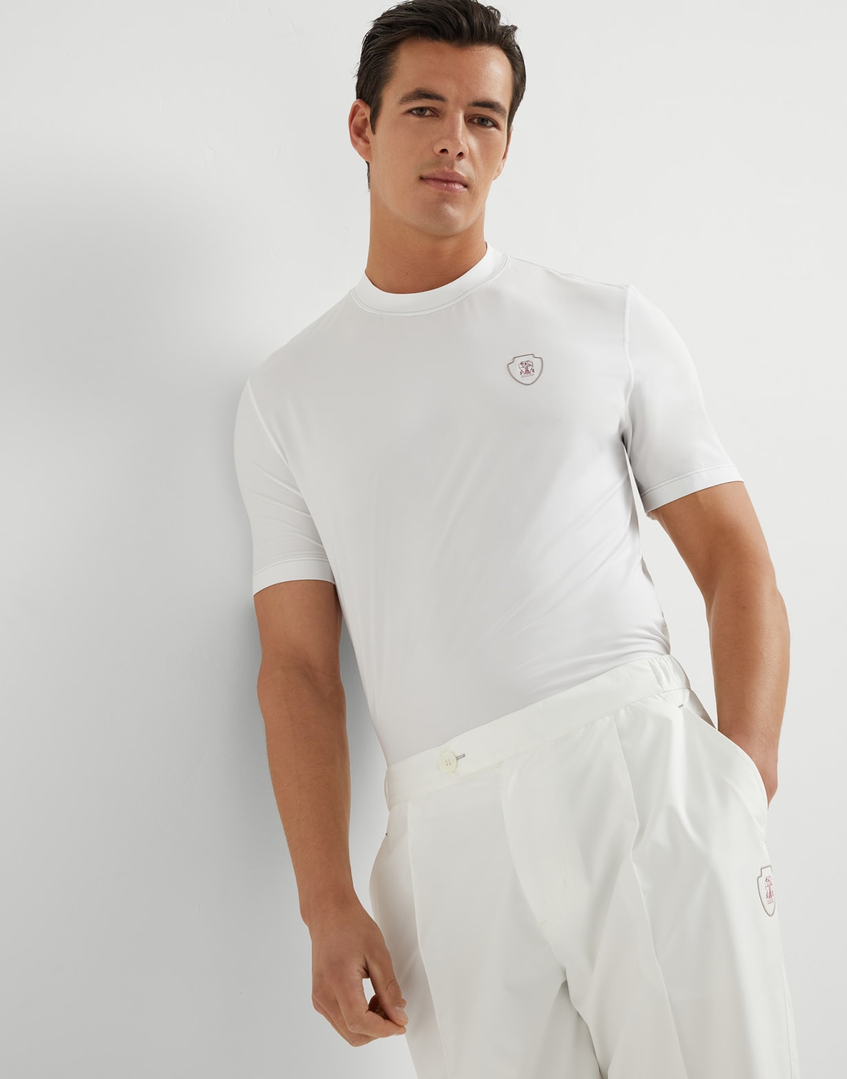圆领T恤衫 白色 男款 - Brunello Cucinelli