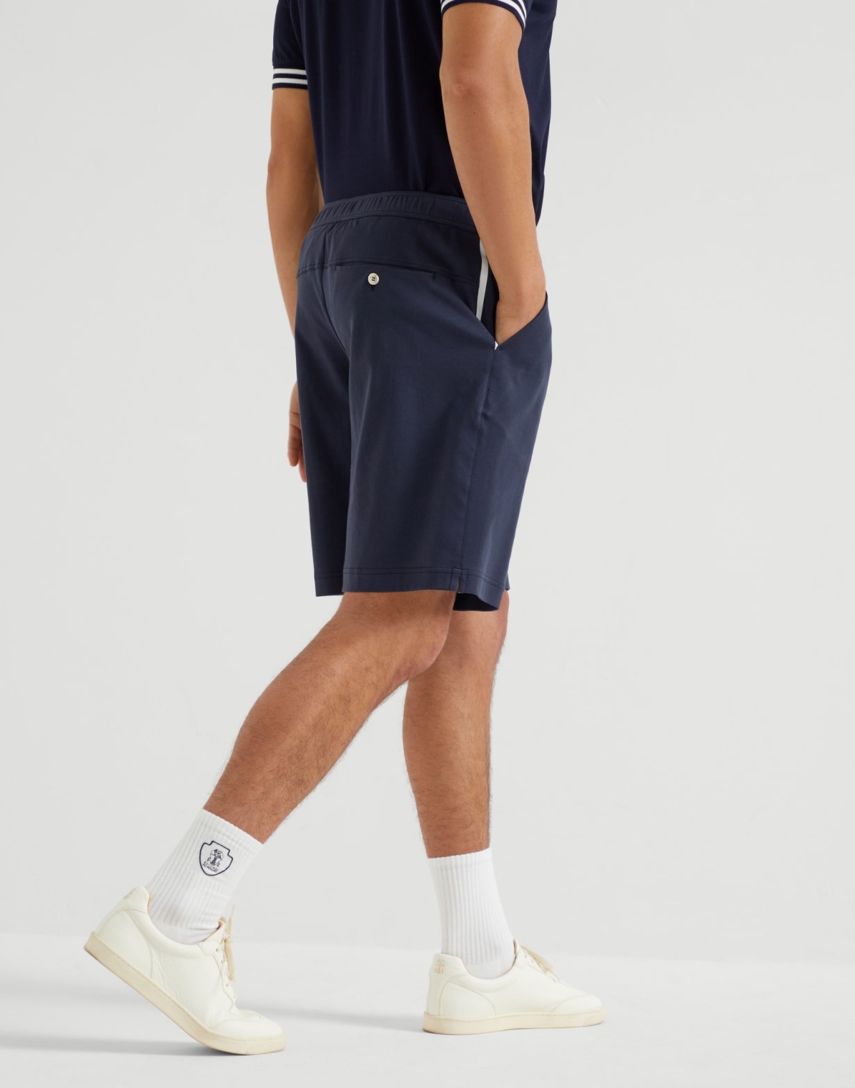 Bermuda in interlock Blu Uomo - Brunello Cucinelli