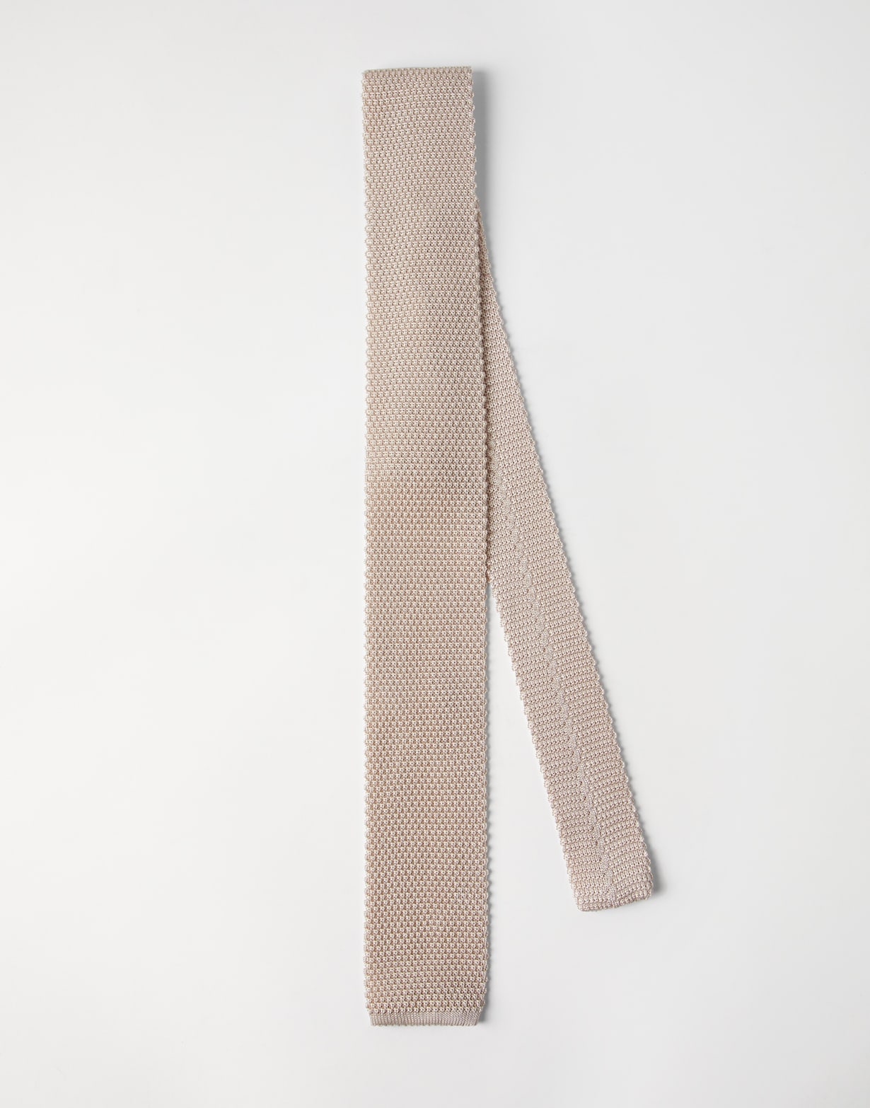 Knit necktie Beige Man - Brunello Cucinelli