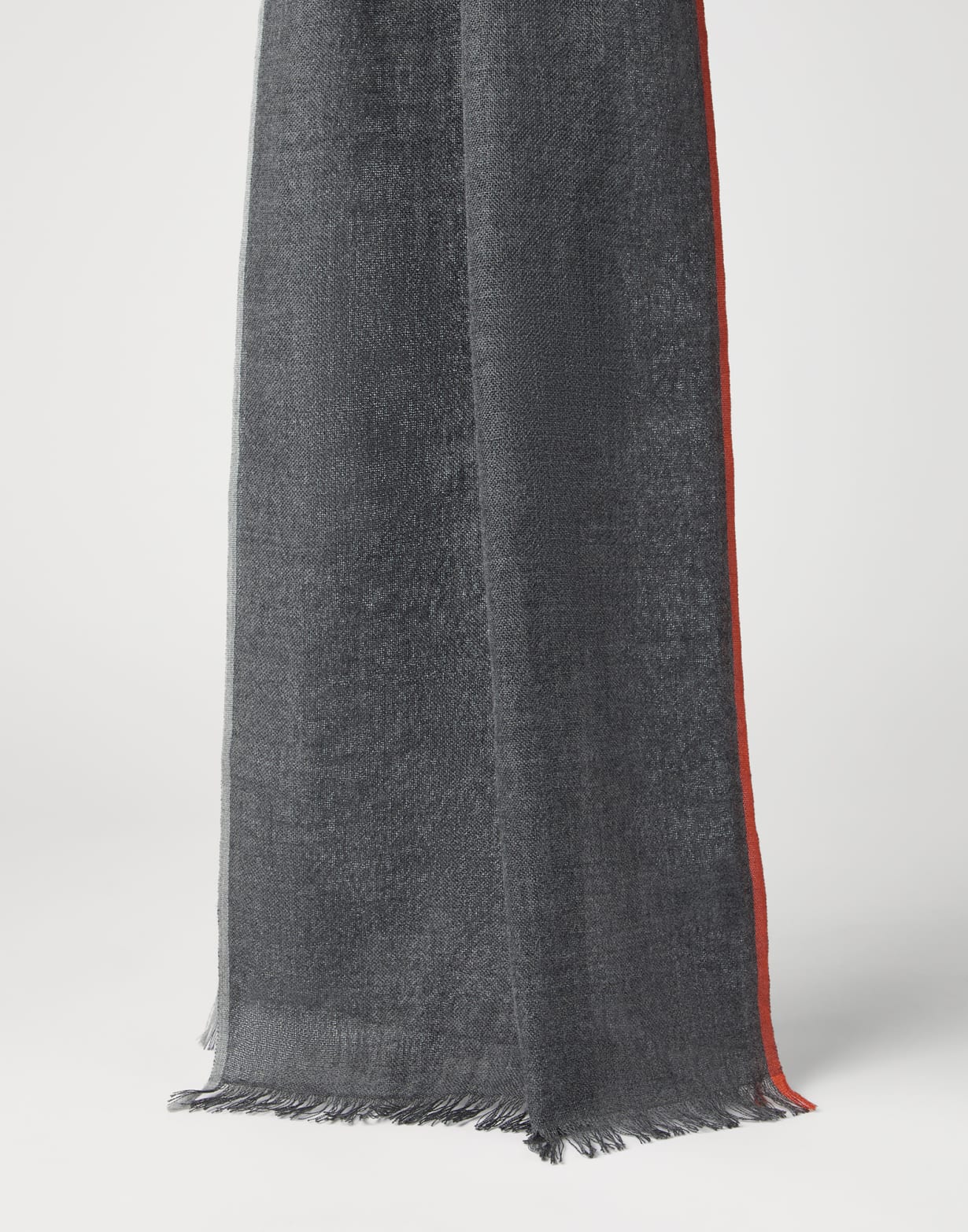 Scarf with selvedge Lead Man - Brunello Cucinelli