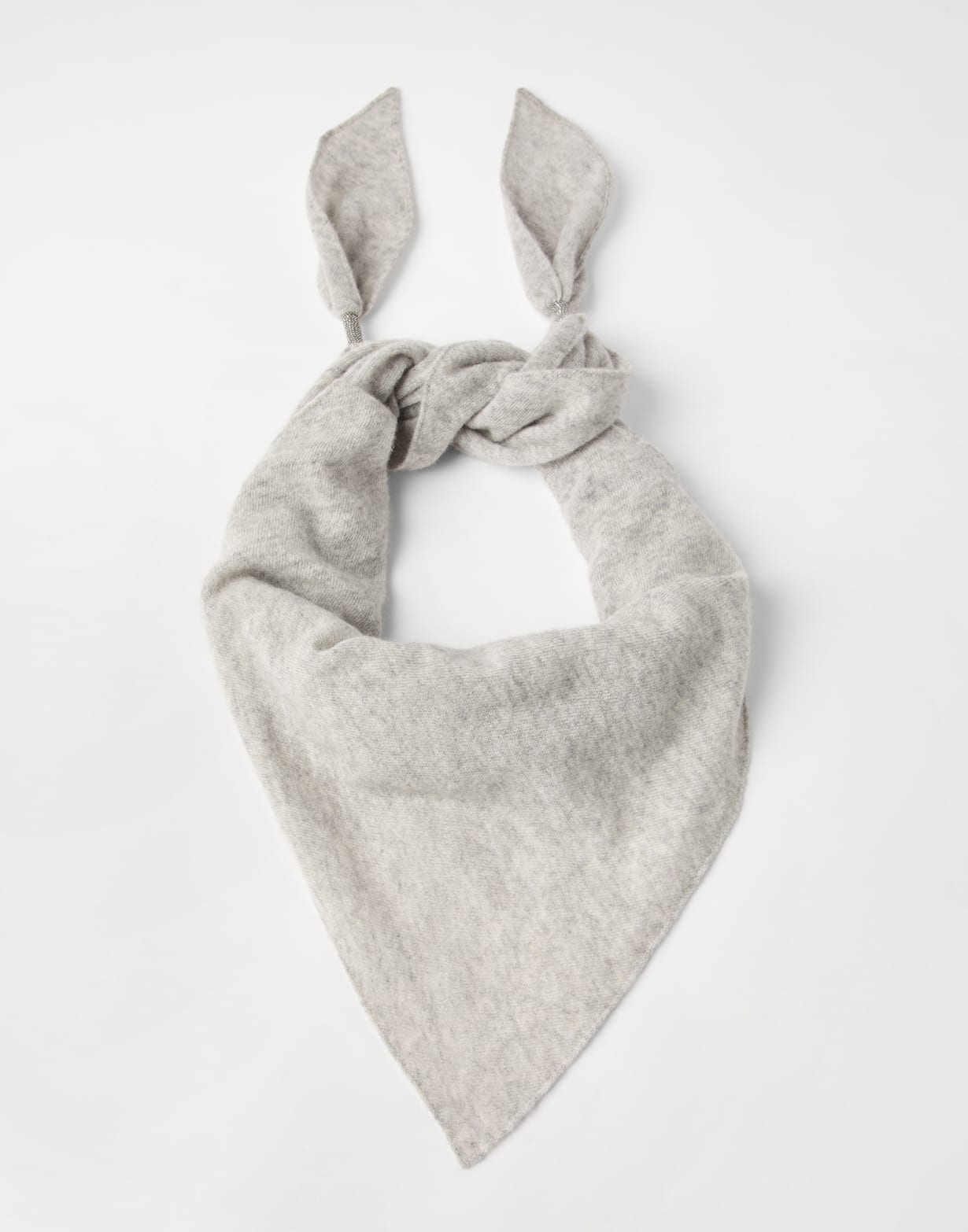 Scarf with monili Light Grey Woman - Brunello Cucinelli