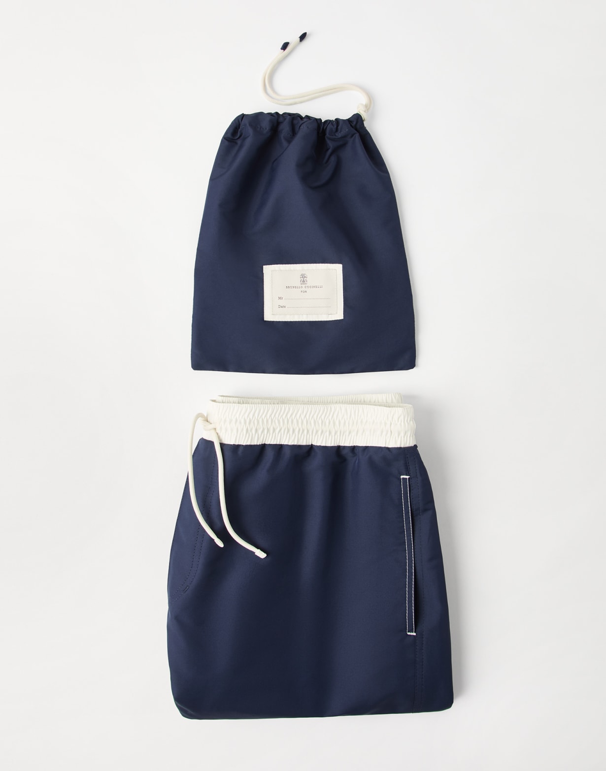 Swimsuit with print Navy Blue Man - Brunello Cucinelli