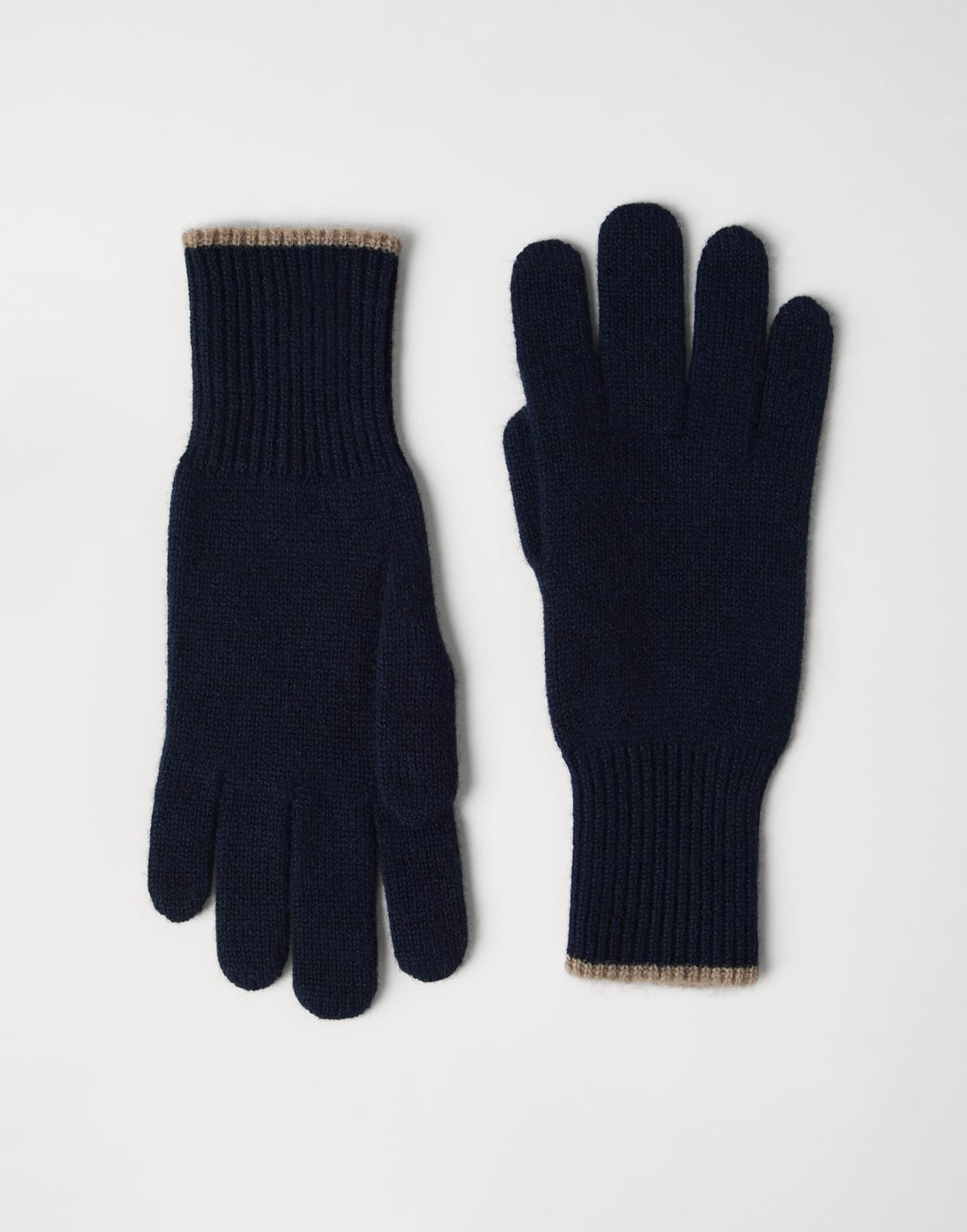 Gants en maille cachemire Bleu Marine Homme - Brunello Cucinelli