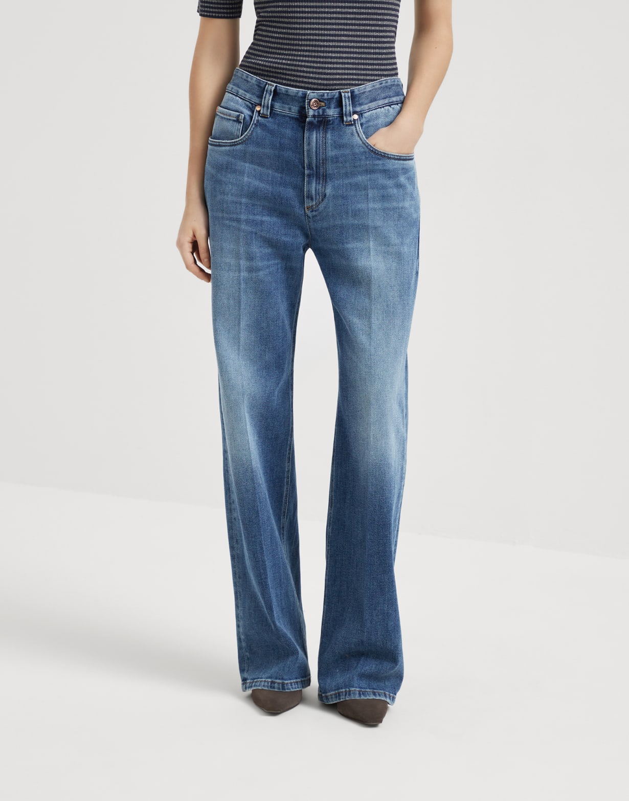 Pantalon Contemporary Loose Denim Femme - Brunello Cucinelli