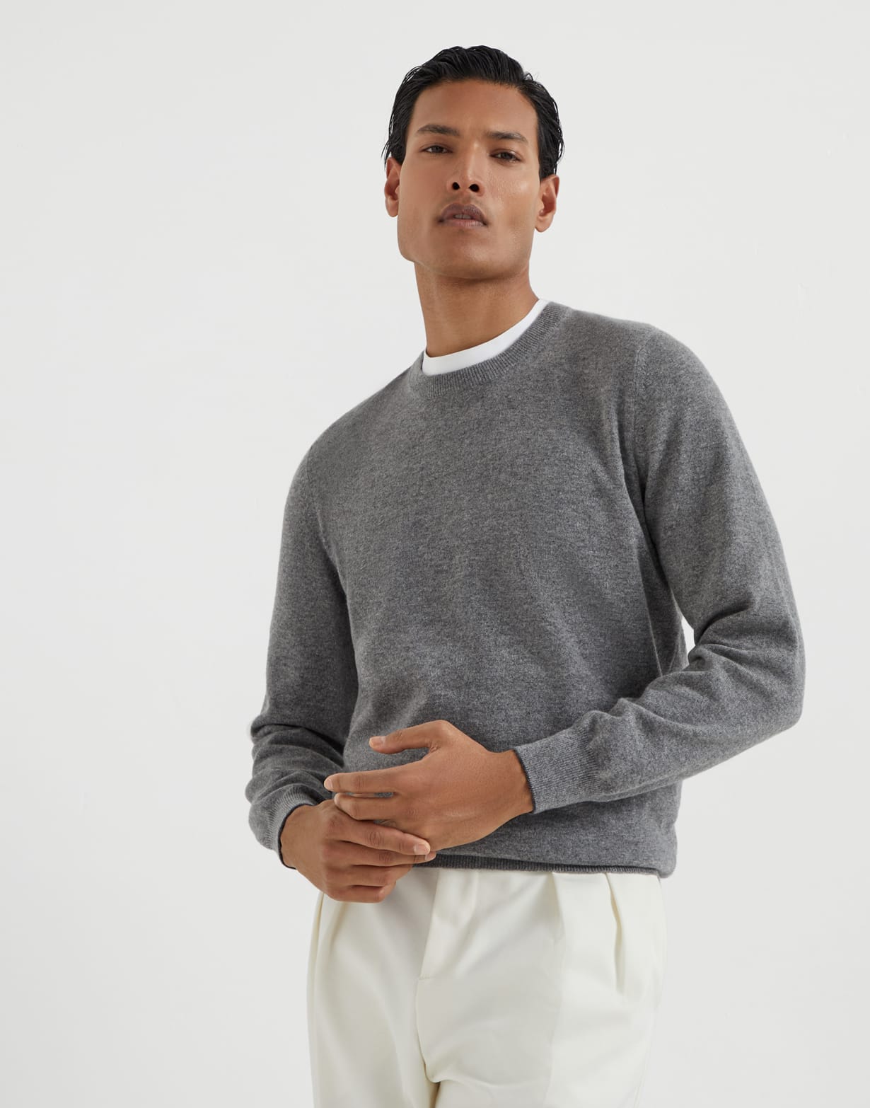 Cashmere sweater Dark Grey Man - Brunello Cucinelli