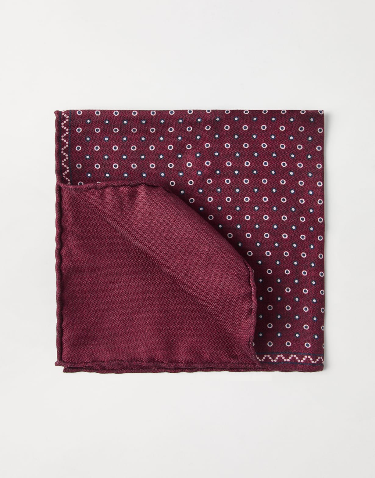 Spotted pocket square Bordeaux Man - Brunello Cucinelli