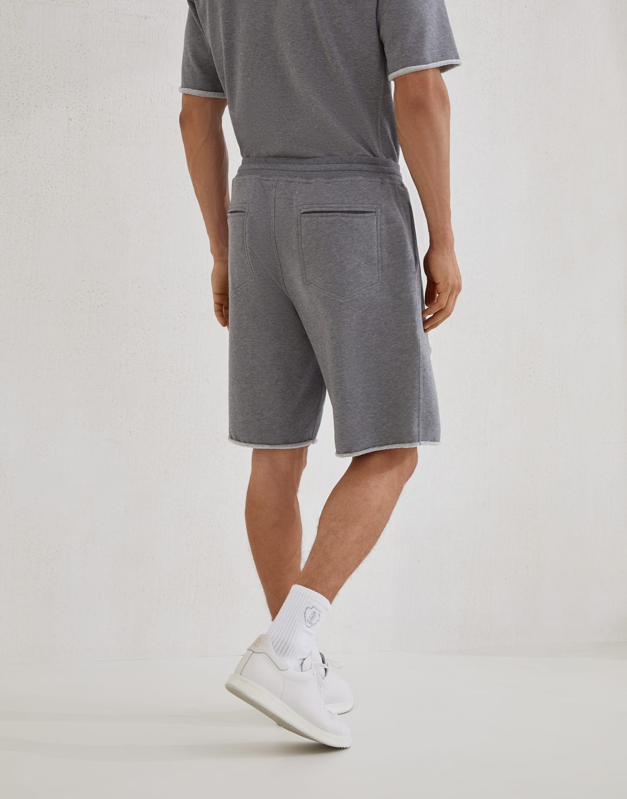French terry Bermuda shorts Medium Grey Man - Brunello Cucinelli