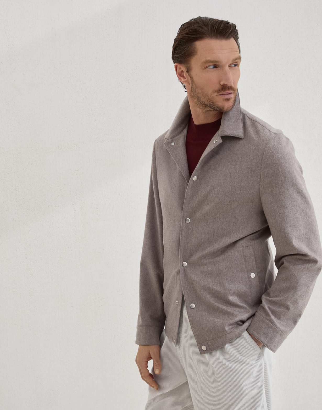 Shirt-style outerwear jacket Bark Man - Brunello Cucinelli