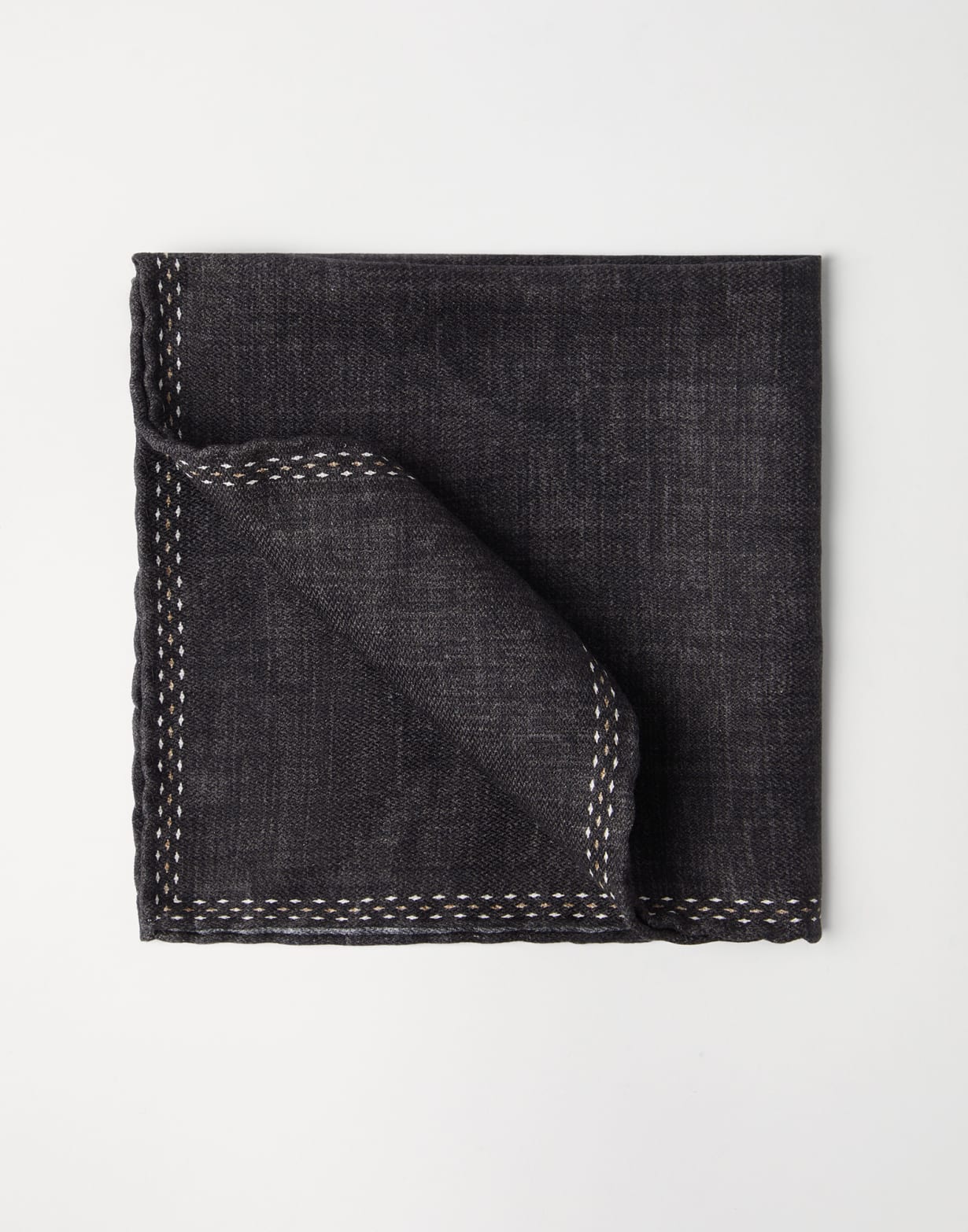 Pochette en soie Anthracite Homme - Brunello Cucinelli