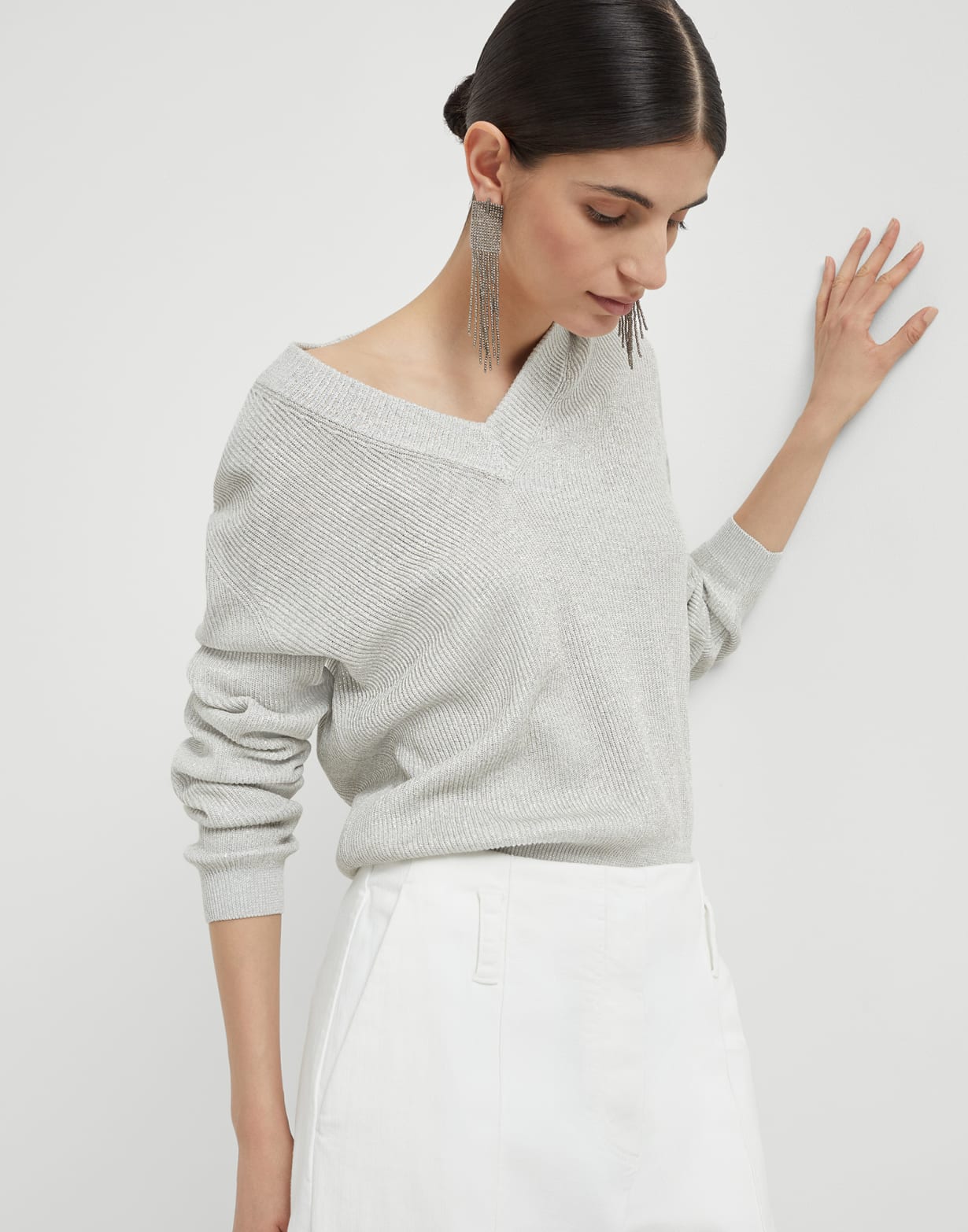 Vanisé sweater Fog Woman - Brunello Cucinelli
