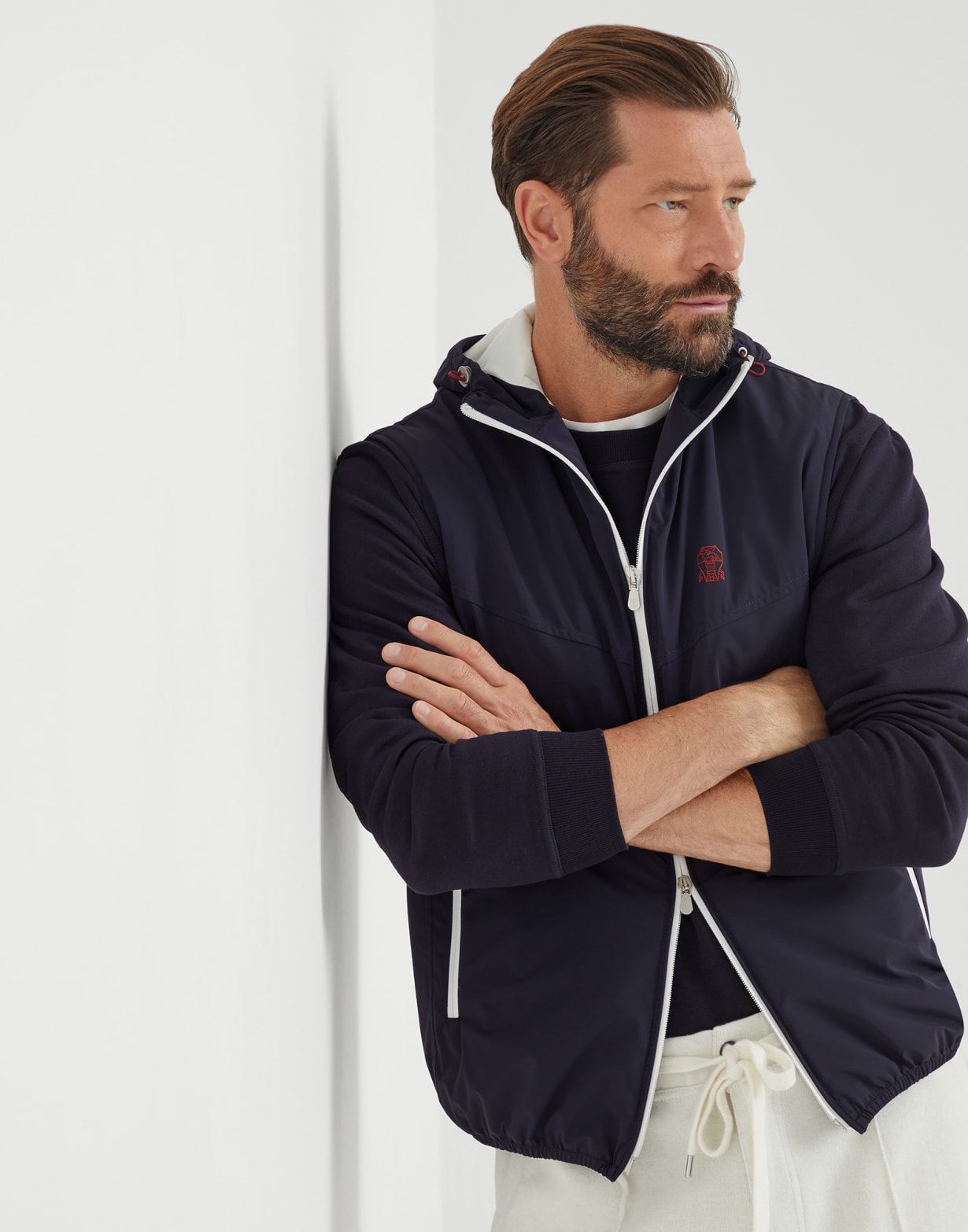 フィリング入り ナイロン ベスト ネイビーブルー メンズ - Brunello Cucinelli