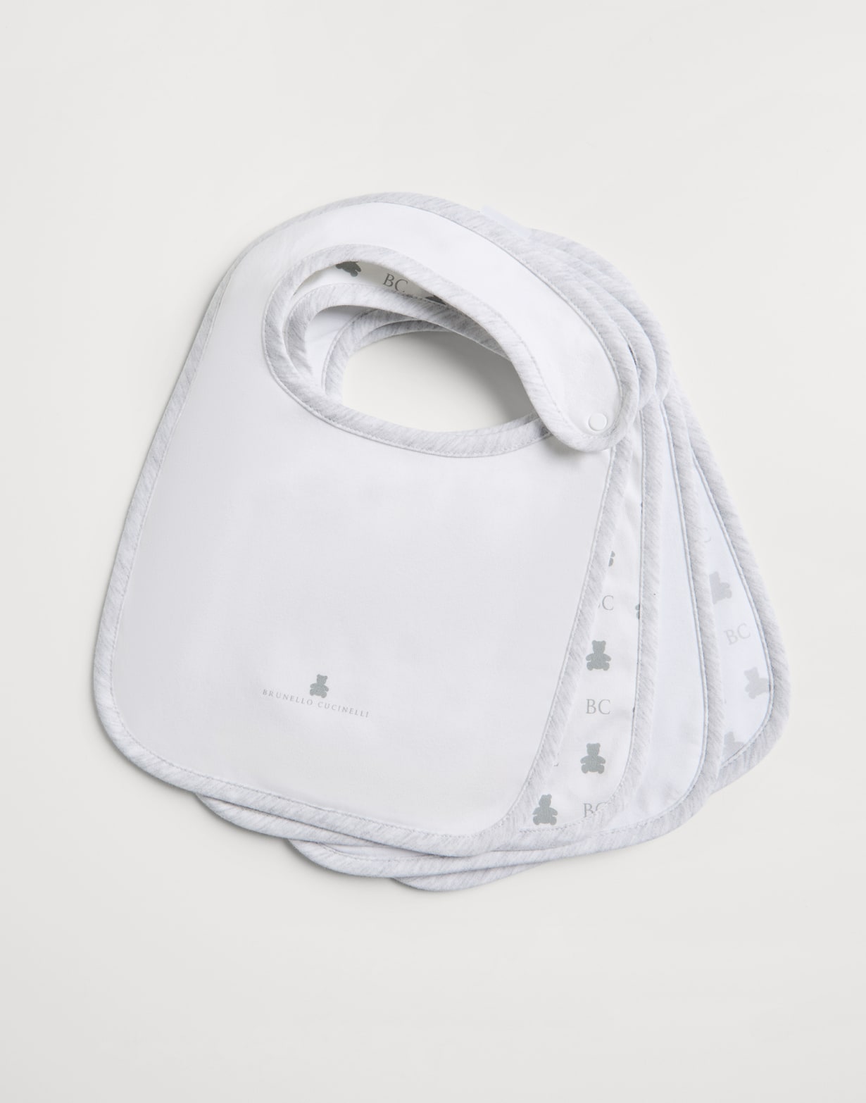 Baby Bernie 2-piece bib set Light Grey Baby - Brunello Cucinelli