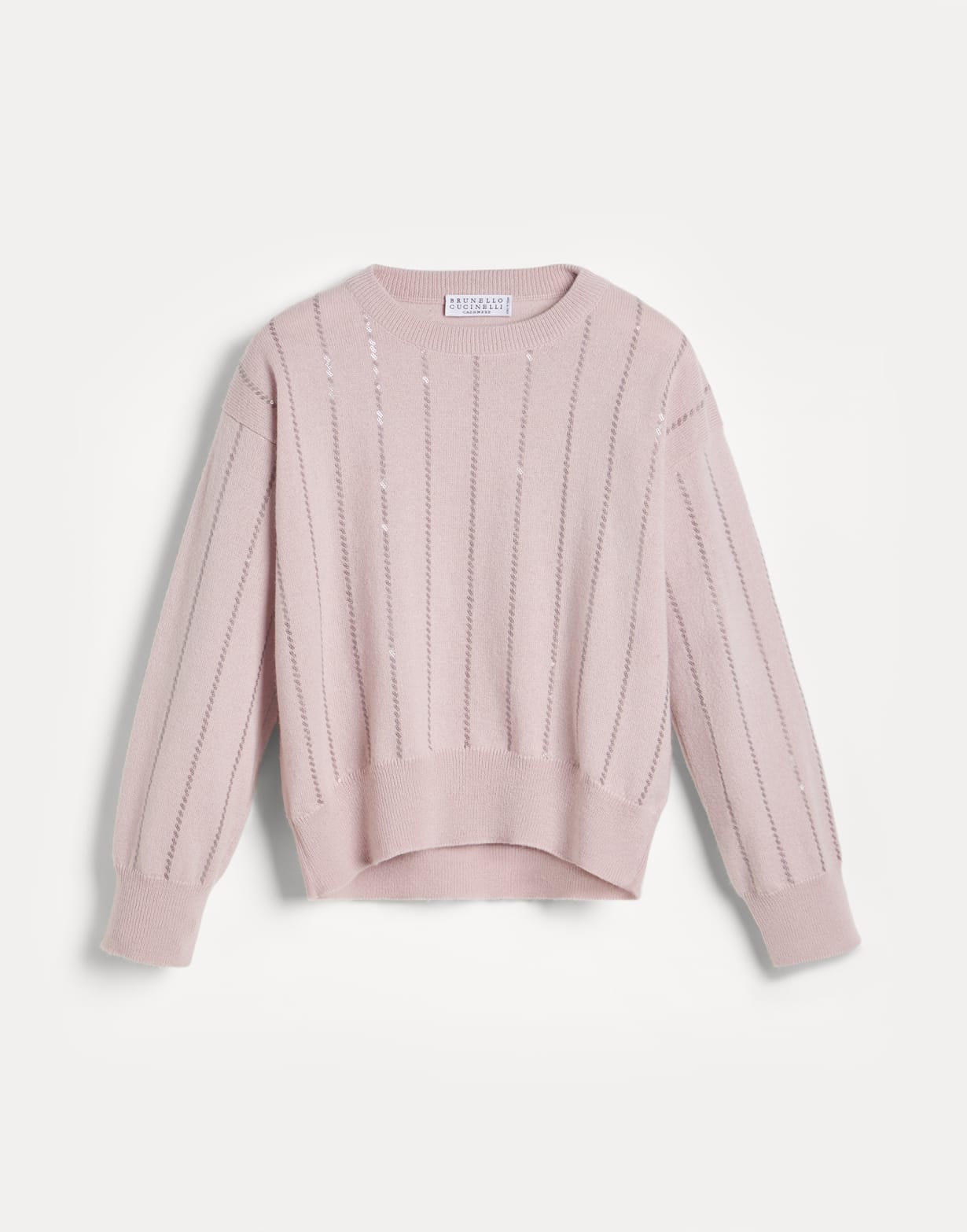 Dazzling Embroidery sweater Pink Girls - Brunello Cucinelli