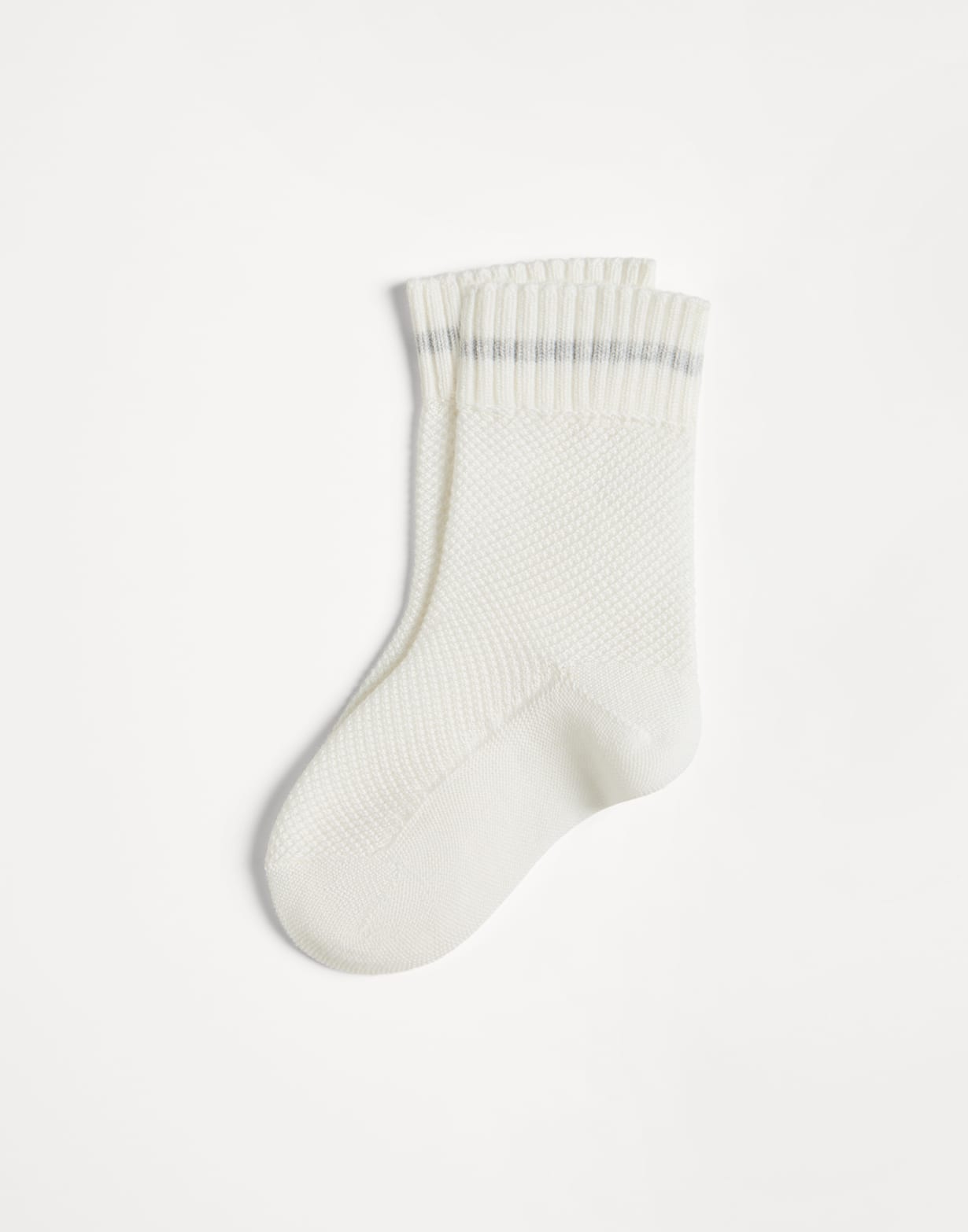 Bernie Baby Waffle stitch socks Light Grey Baby - Brunello Cucinelli