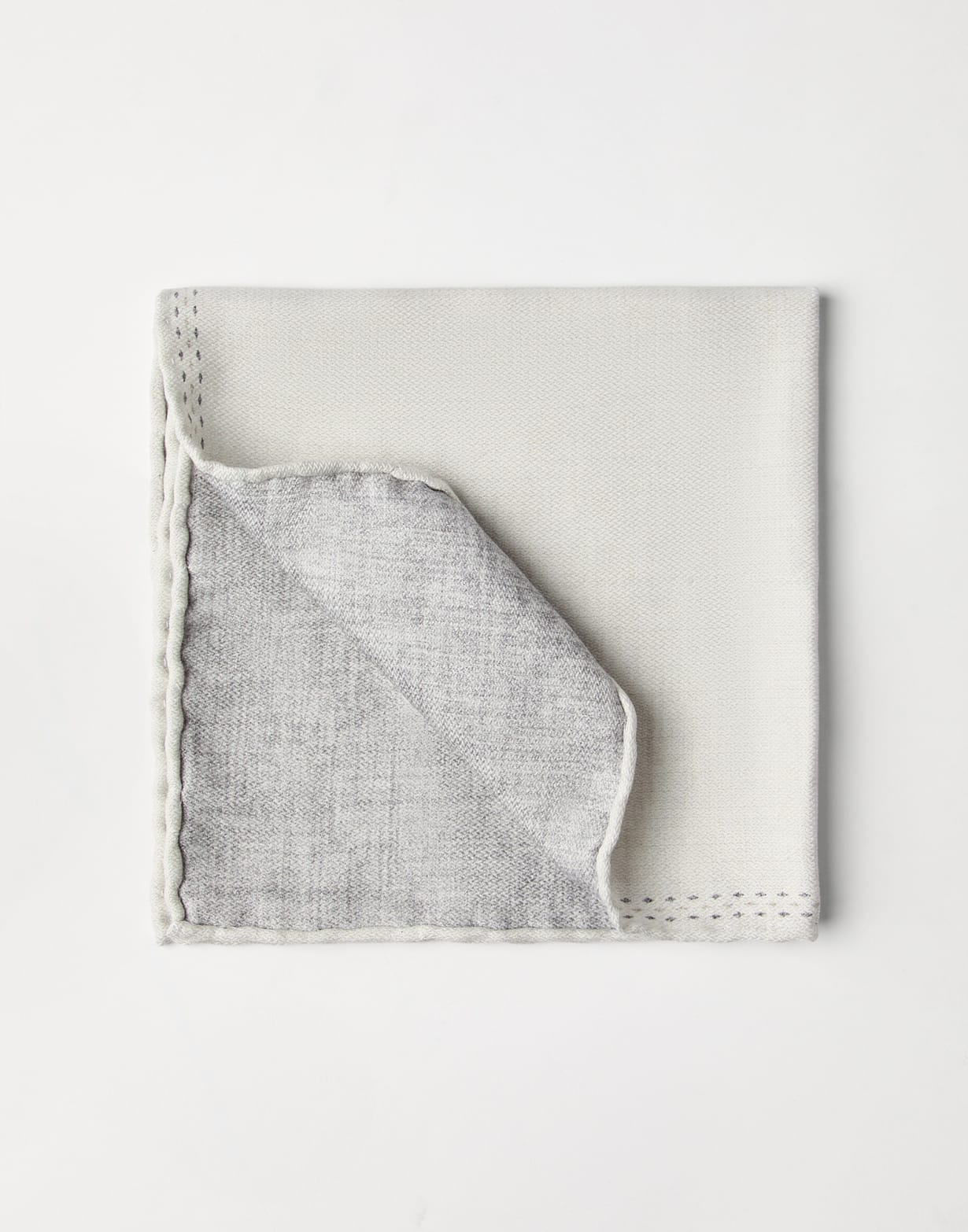 Einstecktuch aus Seide Creme Herren - Brunello Cucinelli
