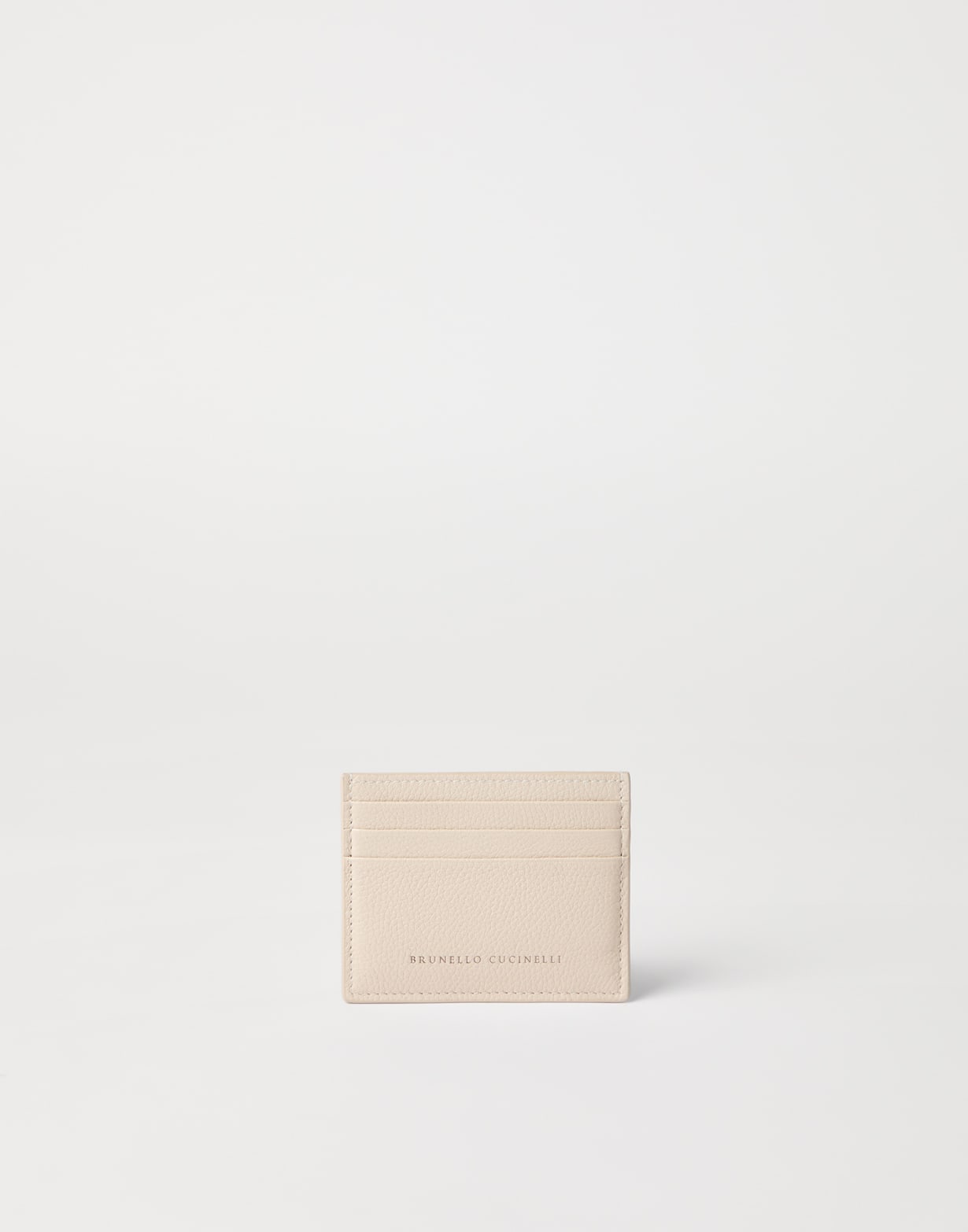 皮质卡夹 象牙色 女款 - Brunello Cucinelli