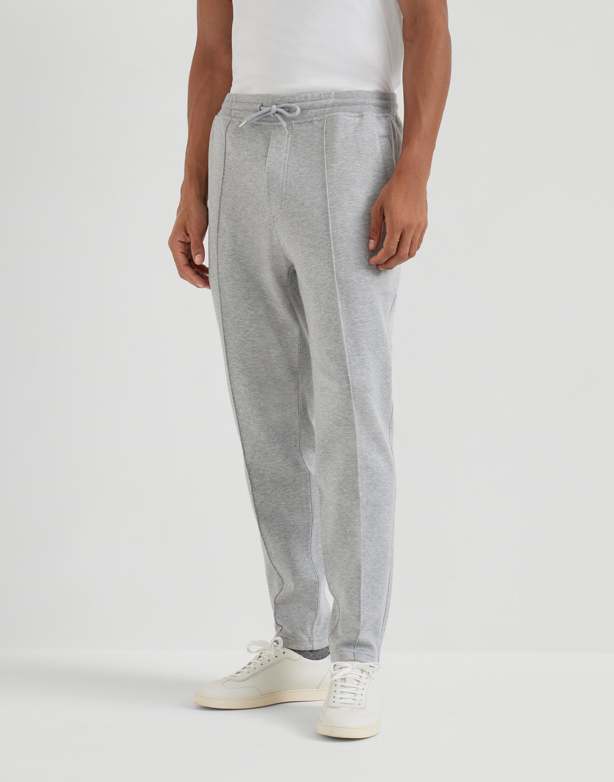 Trousers with crête Medium Grey Man - Brunello Cucinelli