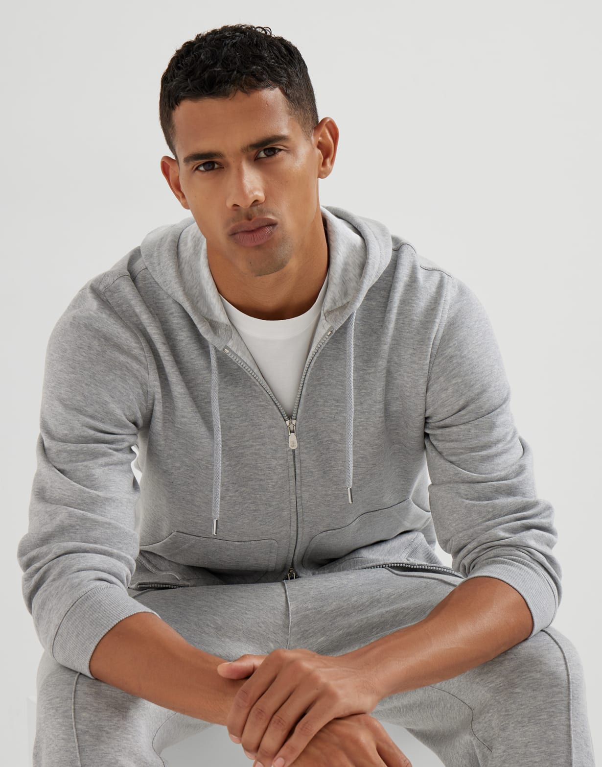 Double cloth sweatshirt Medium Grey Man - Brunello Cucinelli