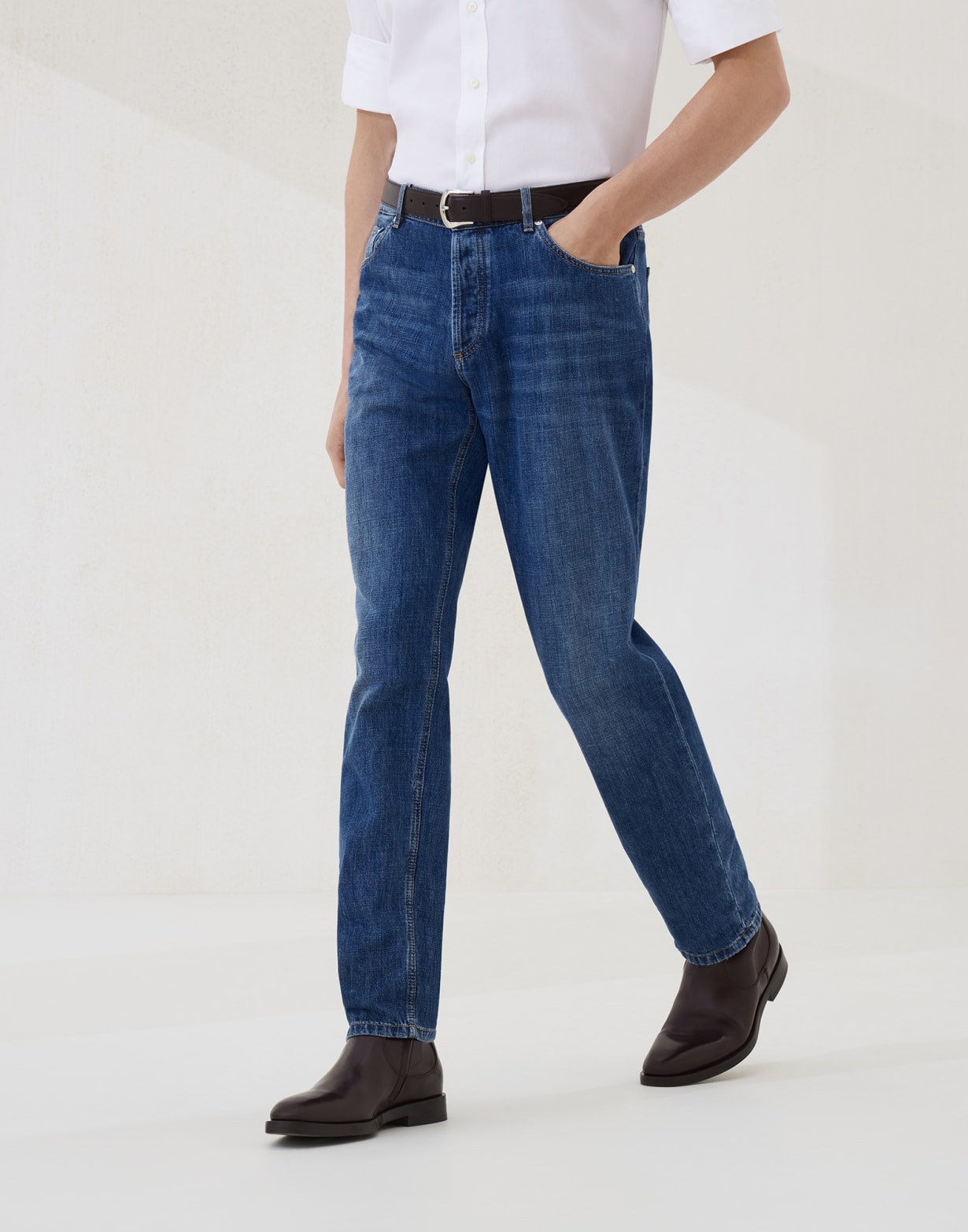 Lightweight denim trousers Medium Denim Man - Brunello Cucinelli