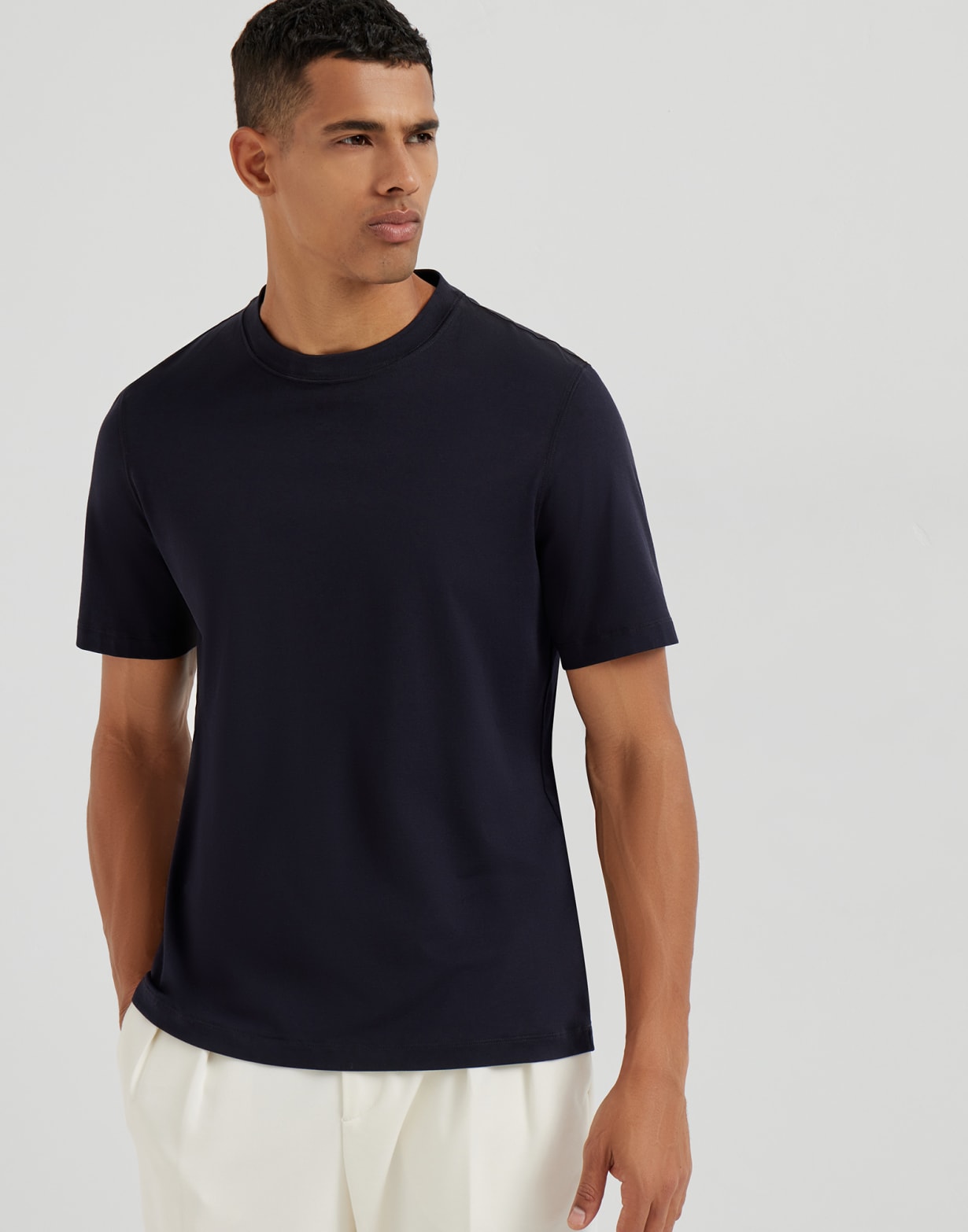Jersey T-shirt Blue Man - Brunello Cucinelli