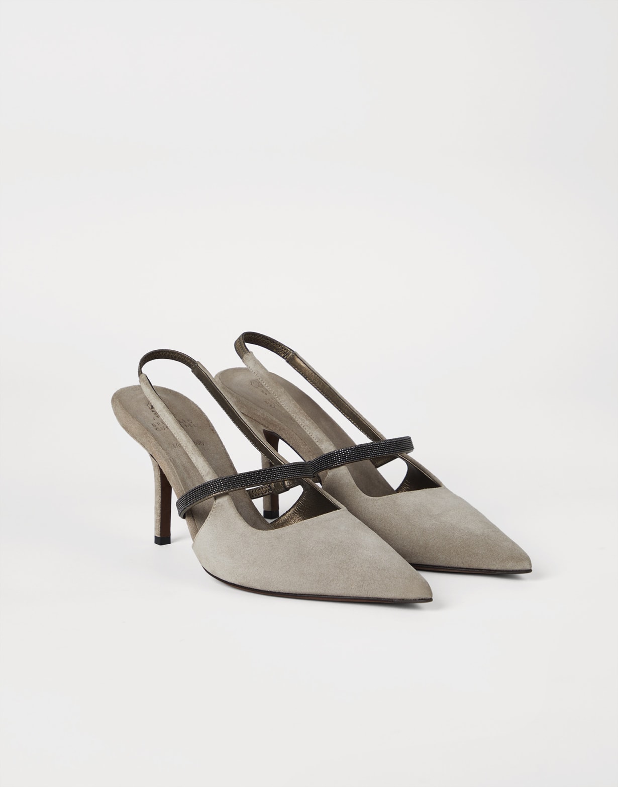 Suede heels Light Grey Woman - Brunello Cucinelli