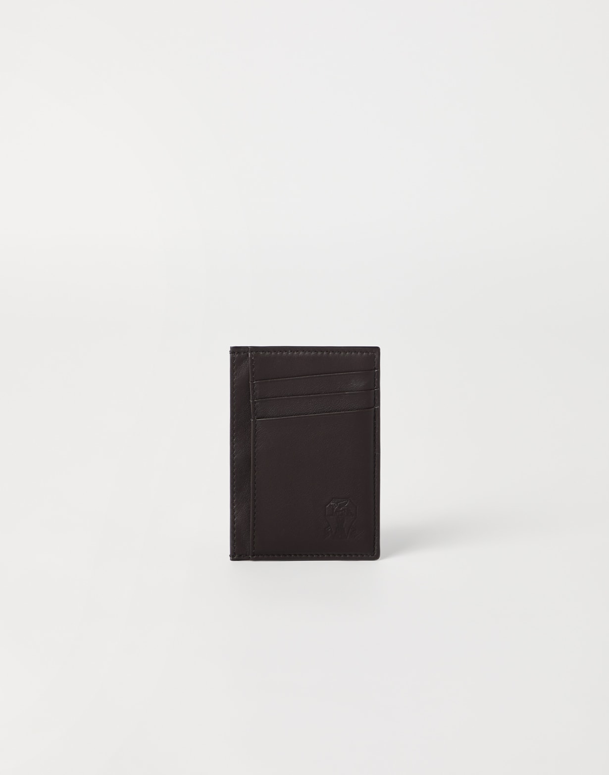 小牛皮卡片夹 深棕色 男款 - Brunello Cucinelli