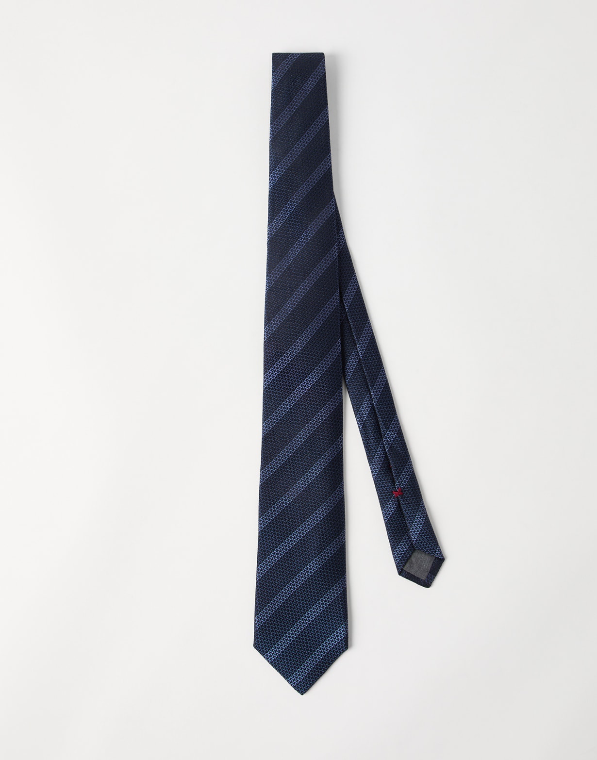 Striped silk necktie Sapphire Man - Brunello Cucinelli